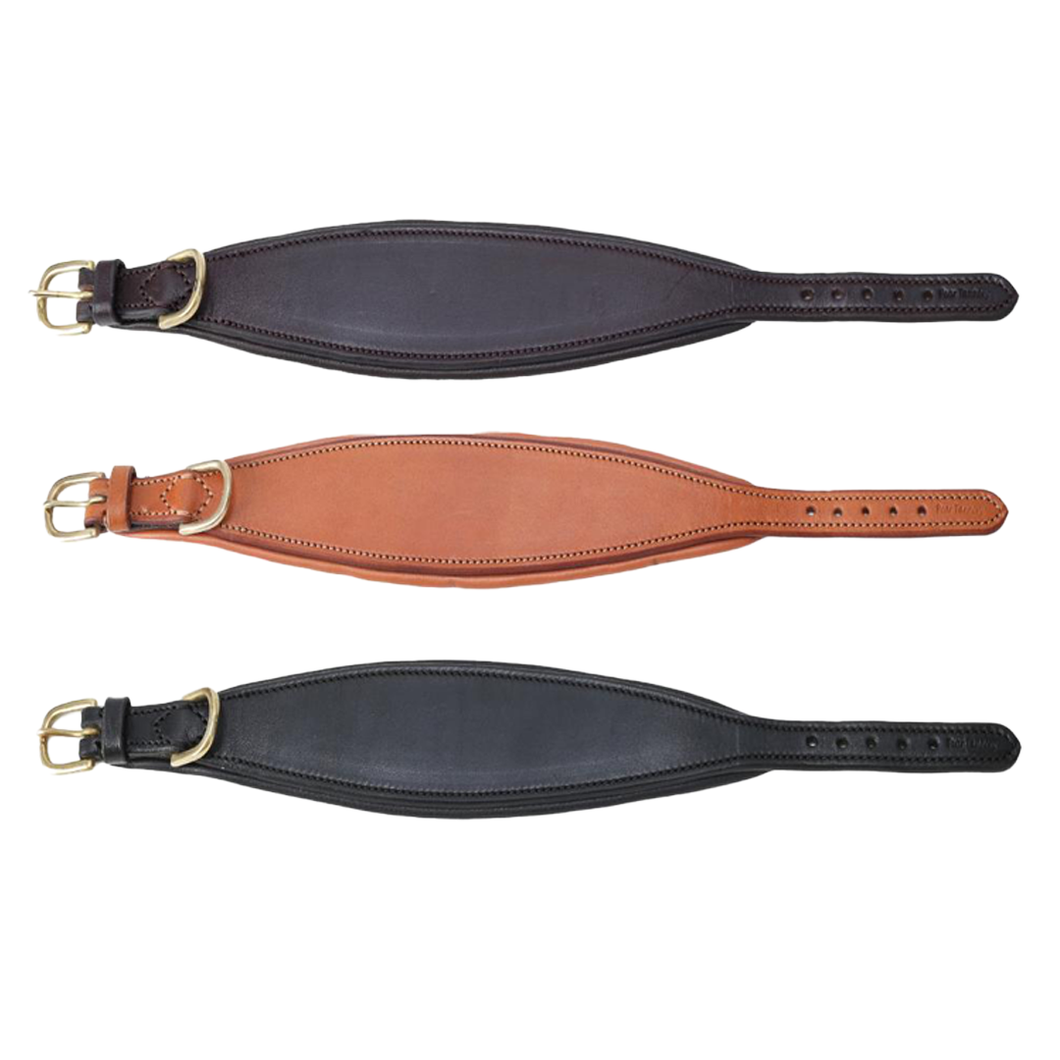 Pear Tannery Greyhound Leather Padded Dog Collar